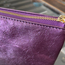 Load image into Gallery viewer, Metallic Purple Crossbody Clutch Purse