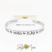 Load image into Gallery viewer, Initials Cuff Bracelet (Skinny Cuff)
