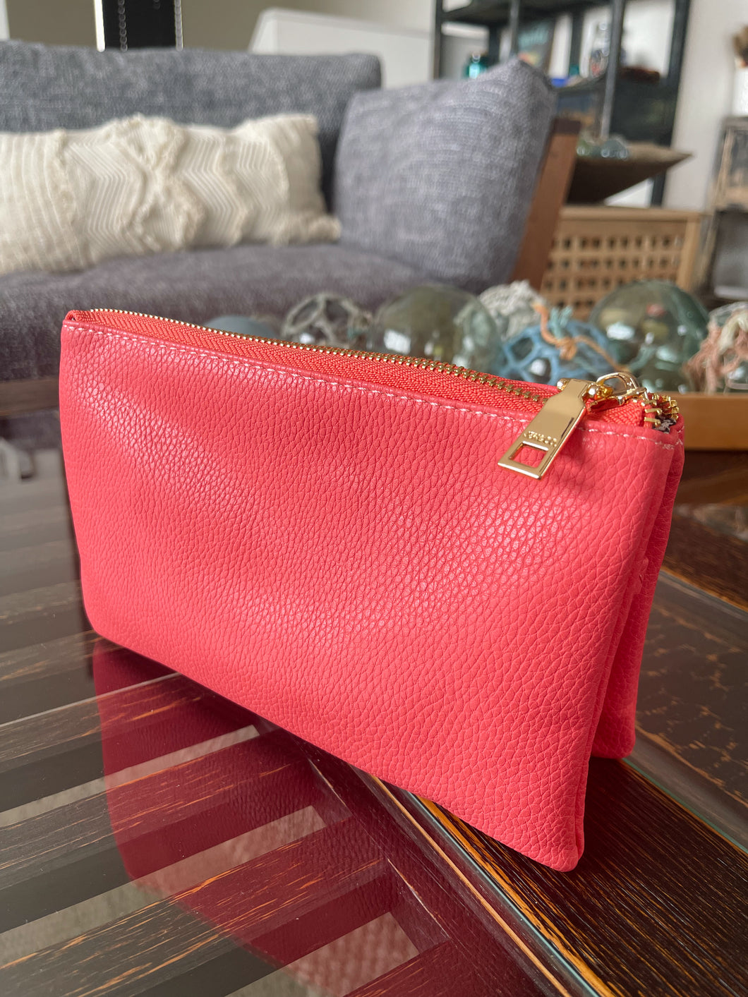 Coral Crossbody Clutch Purse