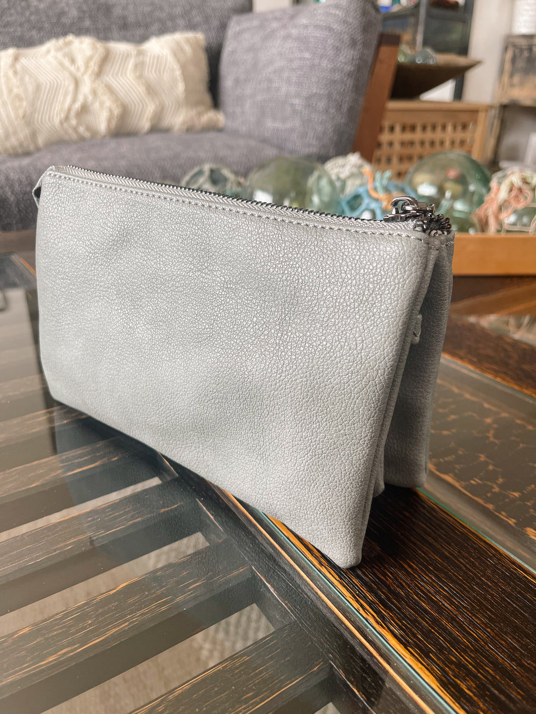 Earth Gray Crossbody Clutch Purse