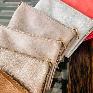 Camel Crossbody Clutch Purse