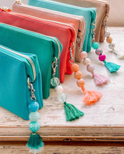 Load image into Gallery viewer, Bead Keychain/Bag Tag in Green Waves
