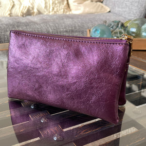 Metallic Purple Crossbody Clutch Purse