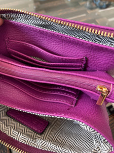 Metallic Purple Crossbody Clutch Purse