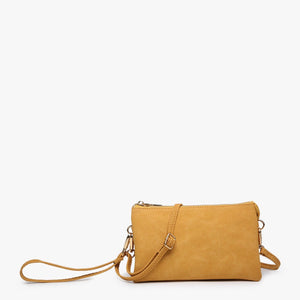 Nubuck Mustard Crossbody Clutch Purse