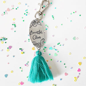 Beautiful Chaos Keychain Hand Stamped