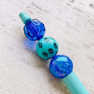 Bead Pen Blue Dog Paws