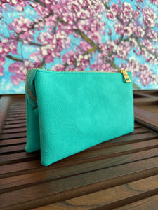 Aqua Crossbody Clutch Purse