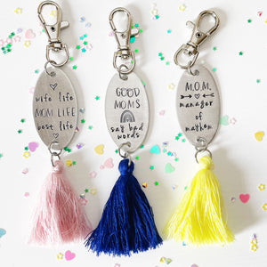 Mom Keychain Hand Stamped