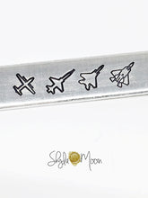 Load image into Gallery viewer, Fighter Jet Coordinates Cuff (Skinny)
