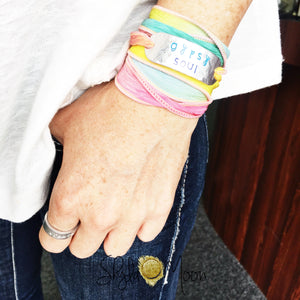 Boho Silk Wrap Bracelet with Custom Wording