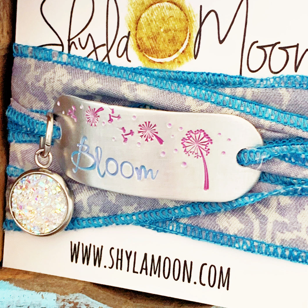Bloom Dandelion Boho Silk Wrap Bracelet