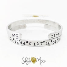 Load image into Gallery viewer, Design Your Own Coordinates Cuff (Skinny)
