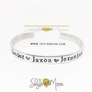 Custom Names Cuff Bracelet (Skinny Cuff)