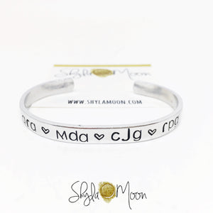 Initials Cuff Bracelet (Skinny Cuff)